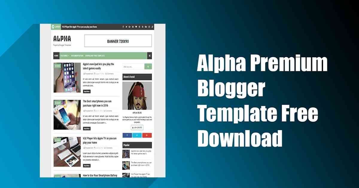 Alpha Premium Blogger Template, Alpha Blogger Template