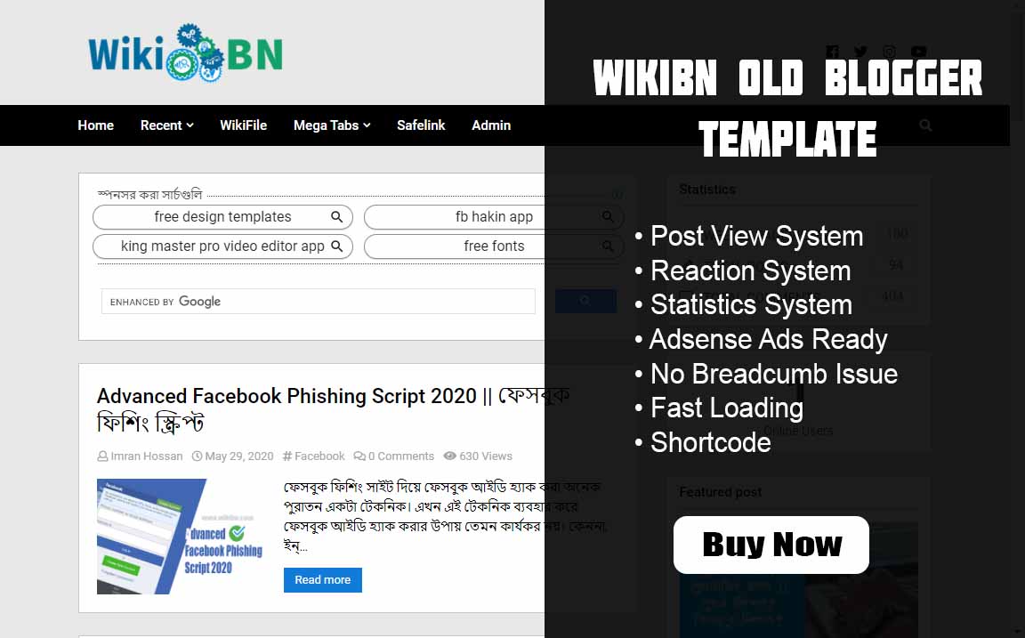 WikiBN Old Blogger Template, WikiBN Old Blogger Template Buy